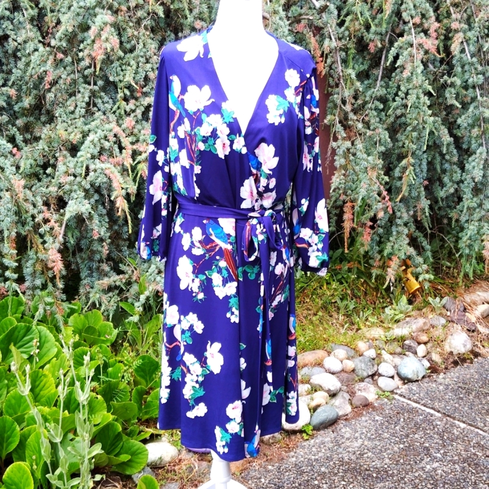 Eliza J faux wrap floral dress size 14W